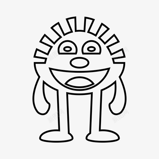 怪物野兽卡通图标svg_新图网 https://ixintu.com 卡通 微笑 怪物 怪物线 生物 野兽