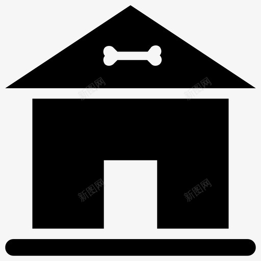 狗窝动物收容所猫收容所图标svg_新图网 https://ixintu.com 动物收容所 宠物用品实心图标 狗收容所 狗窝 狗营地 猫收容所