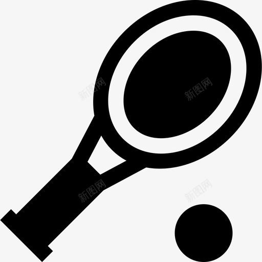 网球拍活跃生活方式2填充图标svg_新图网 https://ixintu.com 填充 活跃生活方式2 网球拍