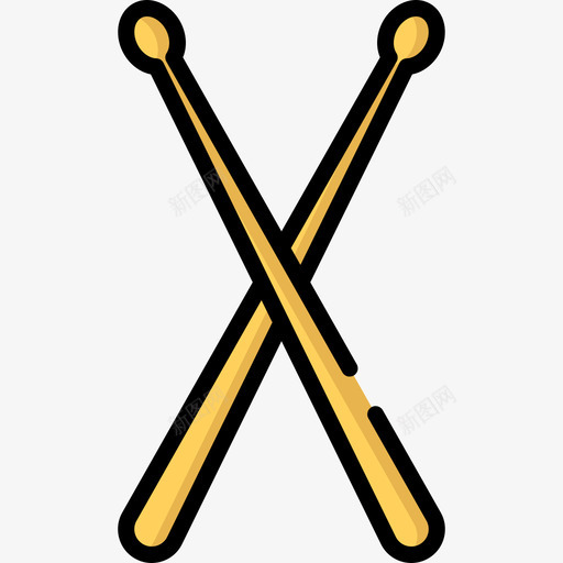 鼓槌摇滚音乐会线性颜色图标svg_新图网 https://ixintu.com 摇滚音乐会 线性颜色 鼓槌