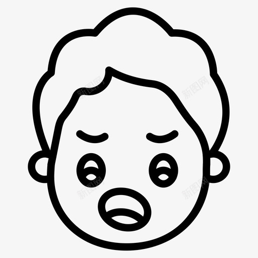 累了表情符号脸图标svg_新图网 https://ixintu.com 笑脸 笑脸和表情线第一卷 累了 脸 表情符号