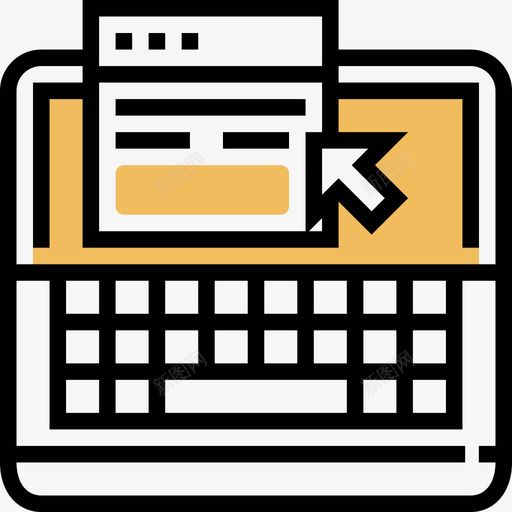 电脑数字营销55黄影图标svg_新图网 https://ixintu.com 数字营销55 电脑 黄影