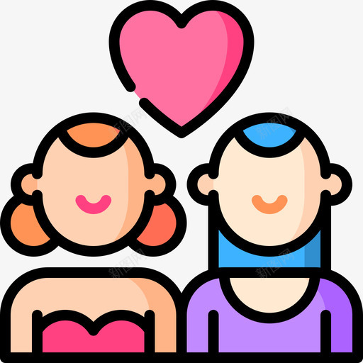 情侣世界的骄傲线条的颜色图标svg_新图网 https://ixintu.com 世界的骄傲 情侣 线条的颜色