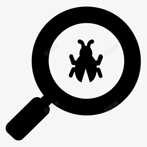 软件测试防病毒调试图标svg_新图网 https://ixintu.com 发现错误 威胁扫描 调试 软件开发实心图标 软件测试 防病毒