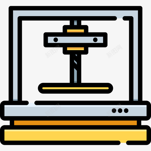 3d打印机3d打印22线性彩色图标svg_新图网 https://ixintu.com 3d打印22 3d打印机 线性彩色