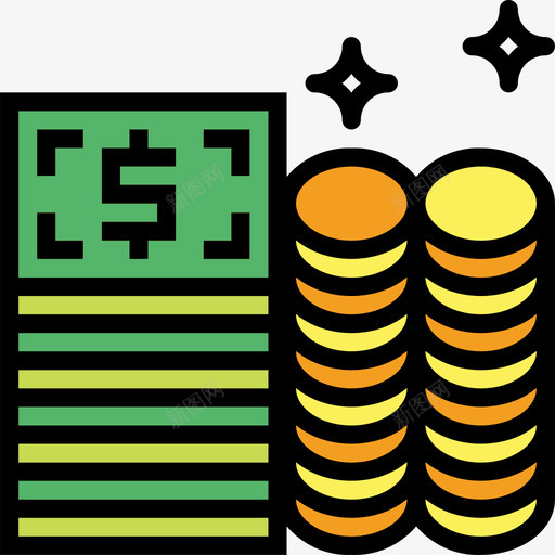 货币电子商务65线性颜色图标svg_新图网 https://ixintu.com 电子商务65 线性颜色 货币