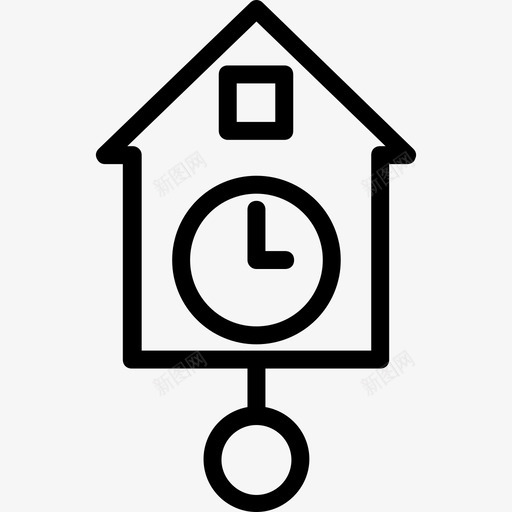 布谷鸟钟时间30线性图标svg_新图网 https://ixintu.com 布谷鸟钟 时间30 线性