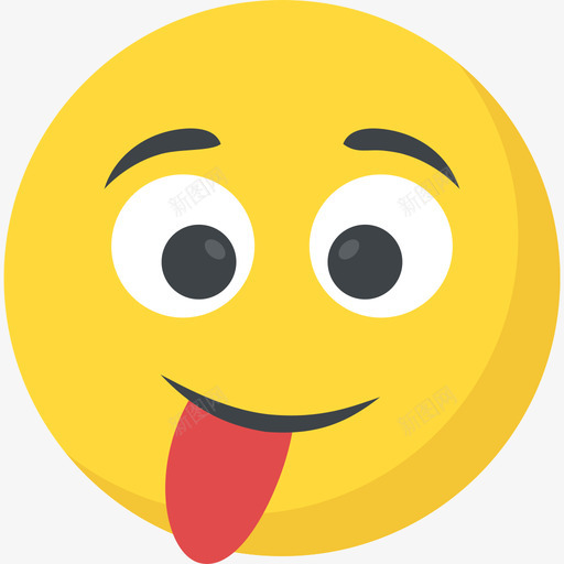 舌头笑脸3扁平图标svg_新图网 https://ixintu.com 扁平 笑脸3 舌头