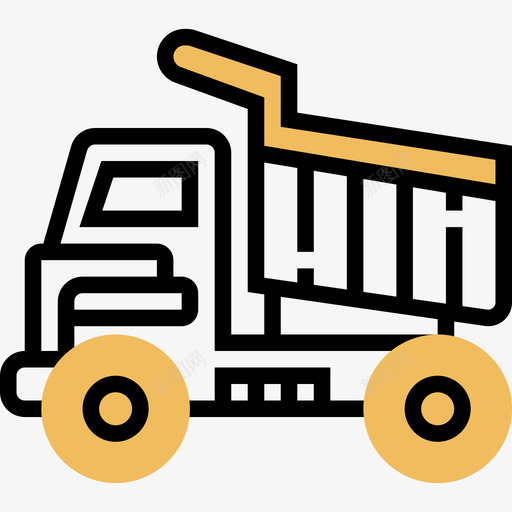 自卸车施工车黄影图标svg_新图网 https://ixintu.com 施工车 自卸车 黄影