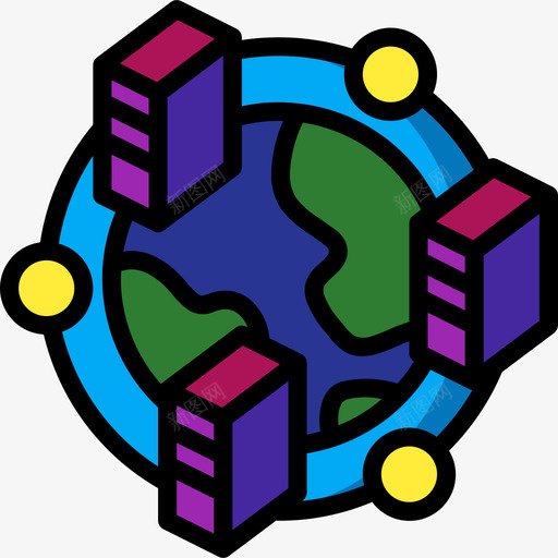 世界网络和数据库10线性颜色图标svg_新图网 https://ixintu.com 世界 线性颜色 网络和数据库10