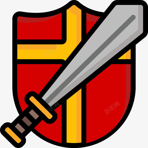 盾牌武器3线颜色图标svg_新图网 https://ixintu.com 武器3 盾牌 线颜色
