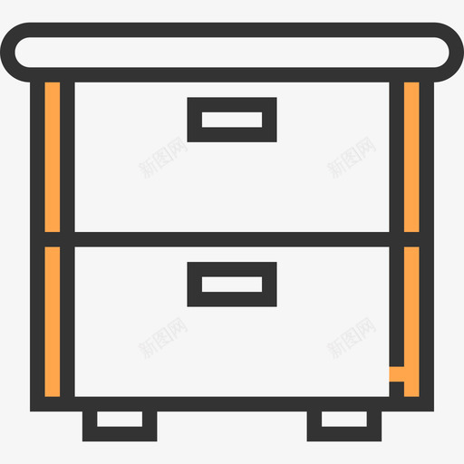 床头柜家装黄影图标svg_新图网 https://ixintu.com 家装 床头柜 黄影