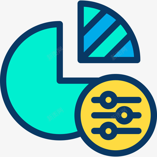 饼图分析3线性颜色图标svg_新图网 https://ixintu.com 分析3 线性颜色 饼图
