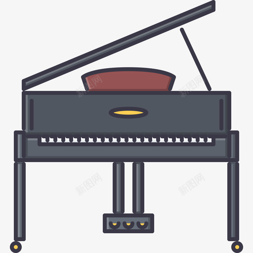 钢琴音乐32彩色图标svg_新图网 https://ixintu.com 彩色 钢琴 音乐32