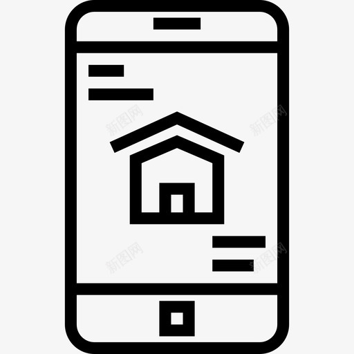 智能手机房地产63线性图标svg_新图网 https://ixintu.com 房地产63 智能手机 线性