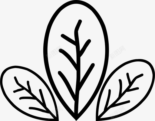 叶草本植物图标svg_新图网 https://ixintu.com 可持续 叶 树木 植物 种植 草本