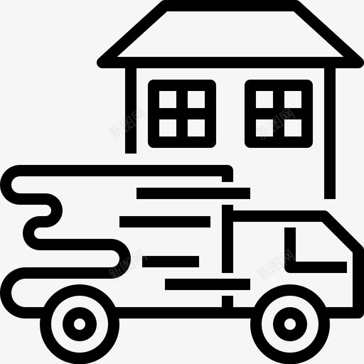 快速送货上门物流图标svg_新图网 https://ixintu.com 上门 快速送货 物流 航运 购物 送货