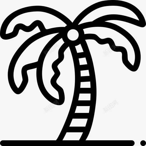棕榈树夏季19线形图标svg_新图网 https://ixintu.com 夏季19 棕榈树 线形