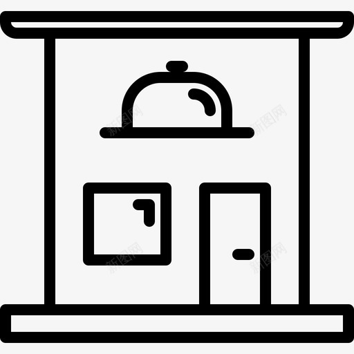 商店食品和餐厅10家线性图标svg_新图网 https://ixintu.com 商店 线性 食品和餐厅10家
