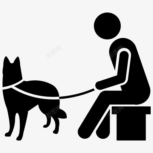 宠物散步驯狗师狗训练图标svg_新图网 https://ixintu.com 宠物散步 宠物训练 服从训练 狗训练 狗训练雕文图标 驯狗师
