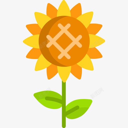 向日葵夏季12平坦图标svg_新图网 https://ixintu.com 向日葵 夏季12 平坦