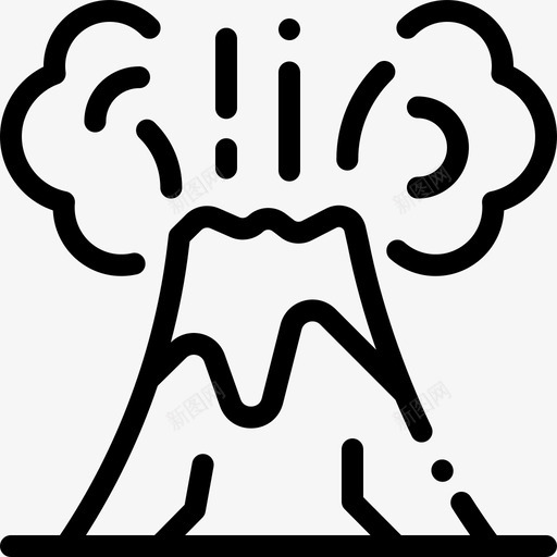 火山地理17线性图标svg_新图网 https://ixintu.com 地理17 火山 线性