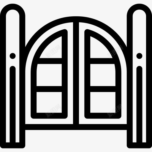 门狂野西部19直线型图标svg_新图网 https://ixintu.com 狂野西部19 直线型 门