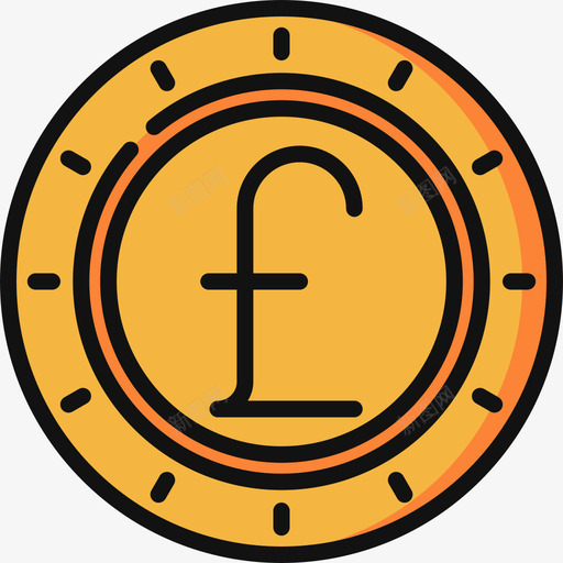 英镑金融67线性颜色图标svg_新图网 https://ixintu.com 线性颜色 英镑 金融67