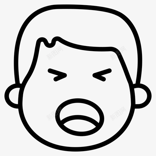 累了表情符号脸图标svg_新图网 https://ixintu.com 笑脸 笑脸和表情线第二卷 累了 脸 表情符号