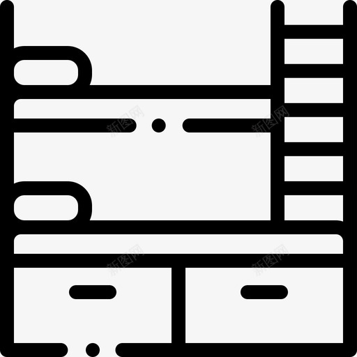 双层床家装10张直线型图标svg_新图网 https://ixintu.com 双层床 家装10张 直线型