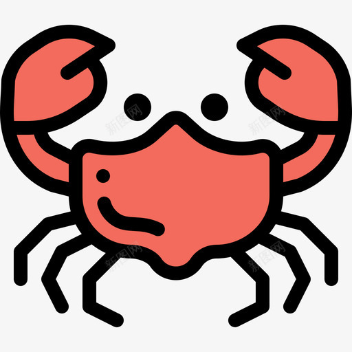 螃蟹海洋生物22线形颜色图标svg_新图网 https://ixintu.com 海洋生物22 线形颜色 螃蟹