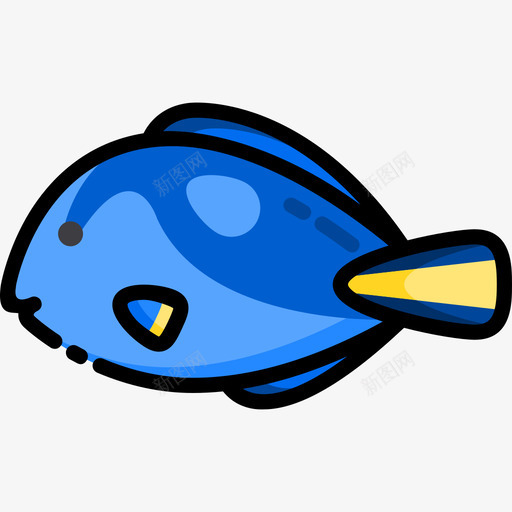 外科医生鱼海洋生物2线颜色图标svg_新图网 https://ixintu.com 外科医生鱼 海洋生物2 线颜色