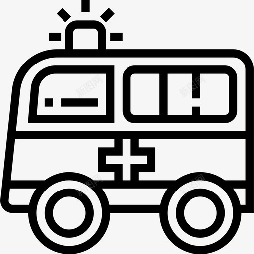 救护车车辆侧直线式图标svg_新图网 https://ixintu.com 救护车 直线式 车辆侧