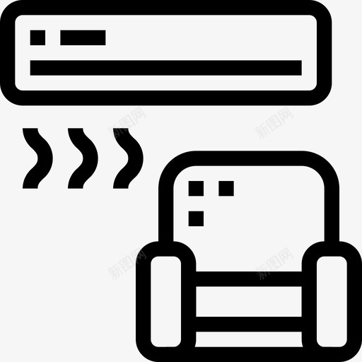 空调家具和家用4线性图标svg_新图网 https://ixintu.com 家具和家用4 空调 线性