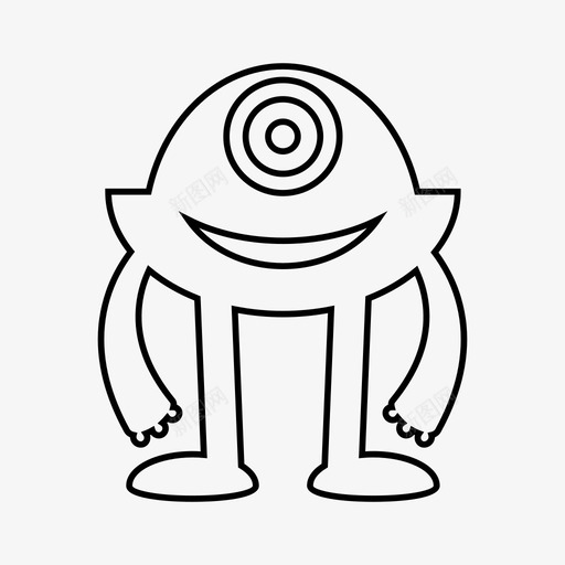 怪物外星人野兽图标svg_新图网 https://ixintu.com 卡通 外星人 微笑 怪物 怪物线 野兽