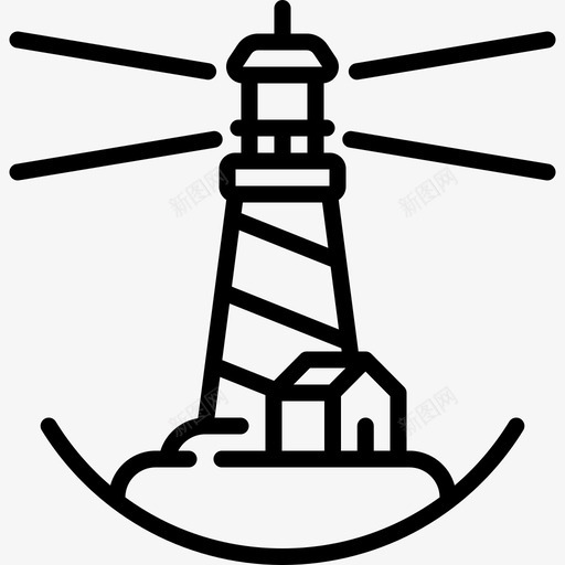 灯塔航海3直线图标svg_新图网 https://ixintu.com 灯塔 直线 航海3