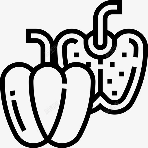 甜椒蔬菜7线状图标svg_新图网 https://ixintu.com 甜椒 线状 蔬菜7
