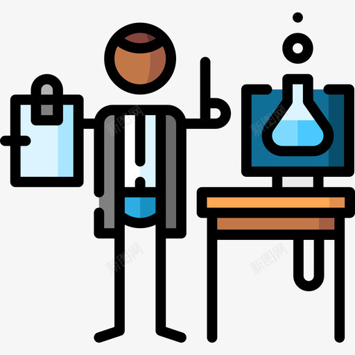 科学家职业和新商业线性颜色图标svg_新图网 https://ixintu.com 科学家 线性颜色 职业和新商业