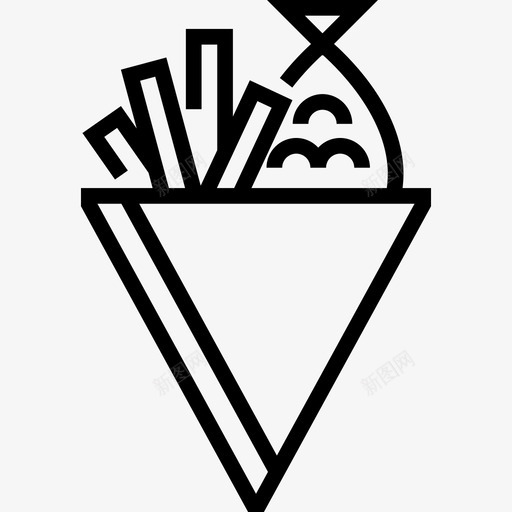 炸鱼薯条夏季食品饮料5线性图标svg_新图网 https://ixintu.com 夏季食品饮料5 炸鱼薯条 线性