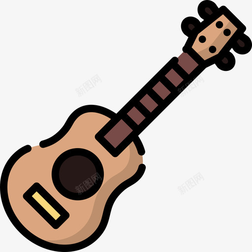 Ukelele夏季派对11线性颜色图标svg_新图网 https://ixintu.com Ukelele 夏季派对11 线性颜色