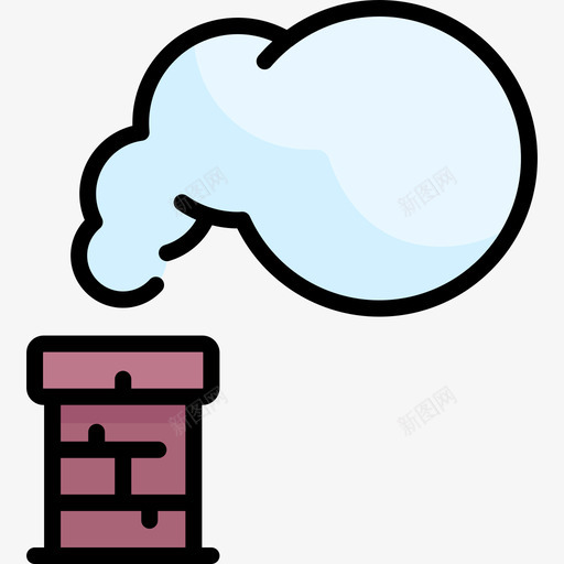 烟囱冬季小镇6线性颜色图标svg_新图网 https://ixintu.com 冬季小镇6 烟囱 线性颜色