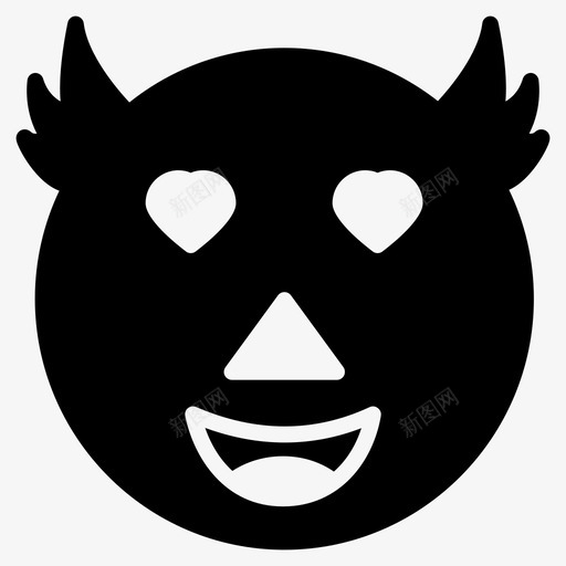 心表情脸图标svg_新图网 https://ixintu.com 心 爱 笑脸和表情符号第二卷 脸 表情