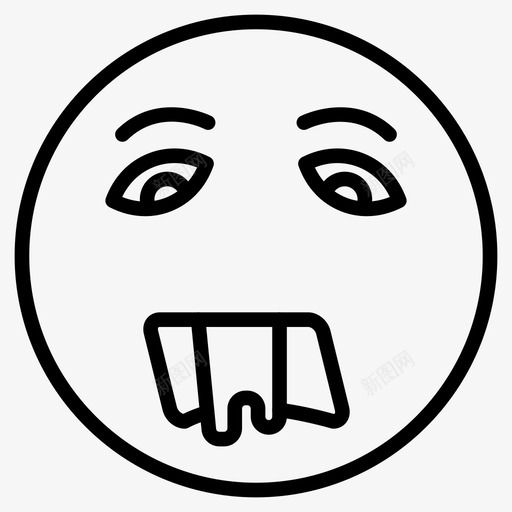 流口水表情脸图标svg_新图网 https://ixintu.com 流口水 笑脸 笑脸和表情线第一卷 脸 表情