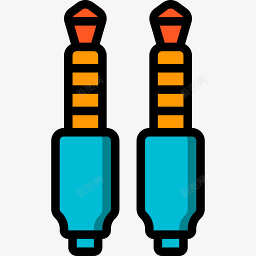 音频插孔pc组件5线性颜色图标svg_新图网 https://ixintu.com pc组件5 线性颜色 音频插孔