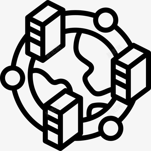 世界网络和数据库13线性图标svg_新图网 https://ixintu.com 世界 线性 网络和数据库13