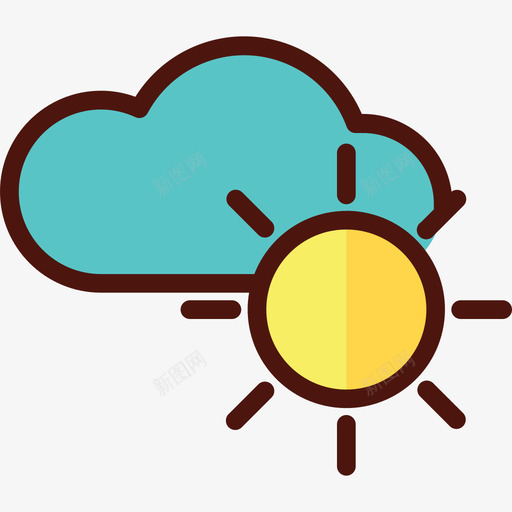 太阳春天34线颜色图标svg_新图网 https://ixintu.com 太阳 春天34 线颜色