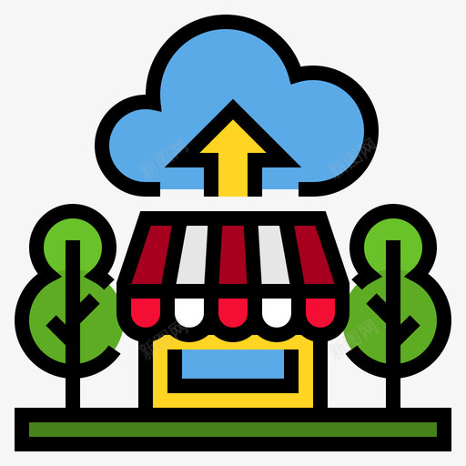 商店网上购物29线颜色图标svg_新图网 https://ixintu.com 商店 线颜色 网上购物29