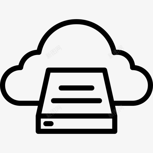 云计算云3线性图标svg_新图网 https://ixintu.com 云3 云计算 线性