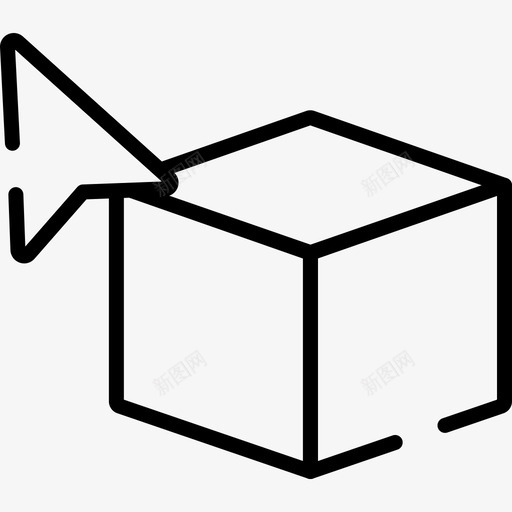 立方体图形工具2线性图标svg_新图网 https://ixintu.com 图形工具2 立方体 线性