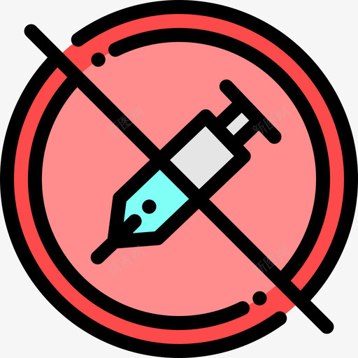 没有药物信号线性颜色图标svg_新图网 https://ixintu.com 信号 没有药物 线性颜色